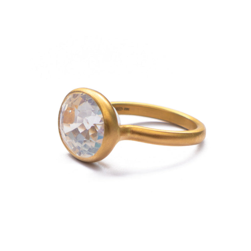Rainbow Moonstone Princess Ring