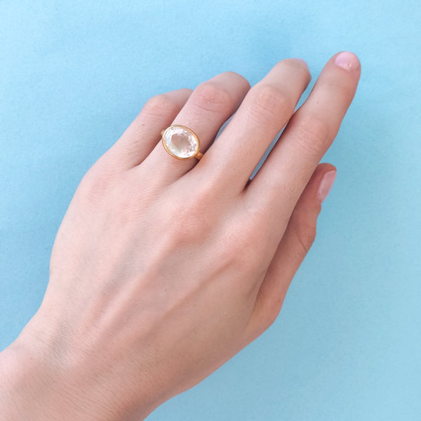 Rainbow Moonstone Princess Ring
