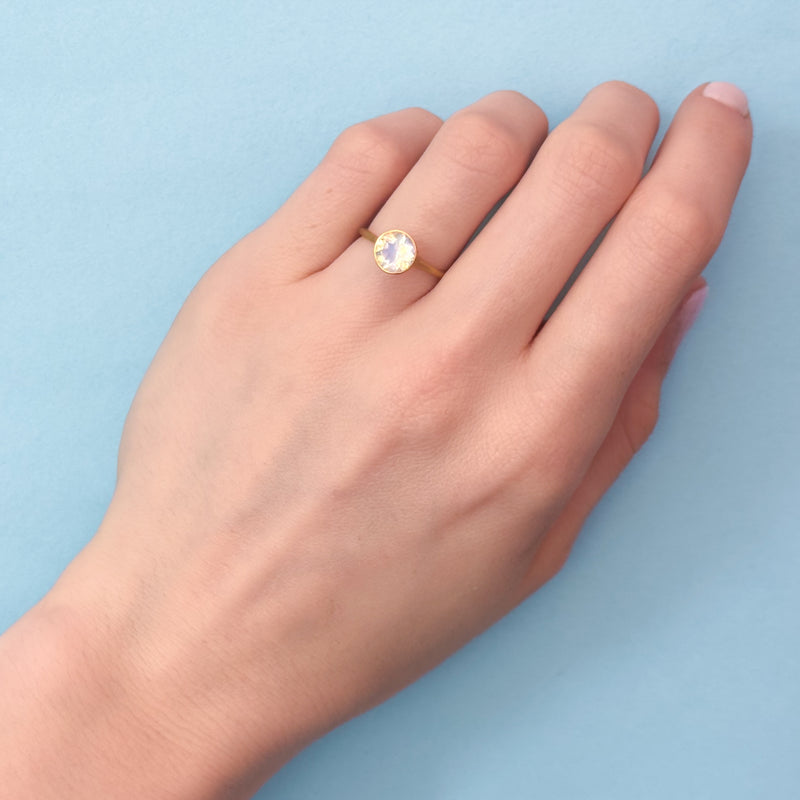 Rainbow Moonstone Miniature Princess Ring