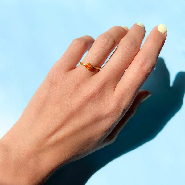 Fire Opal Miniature Princess Ring