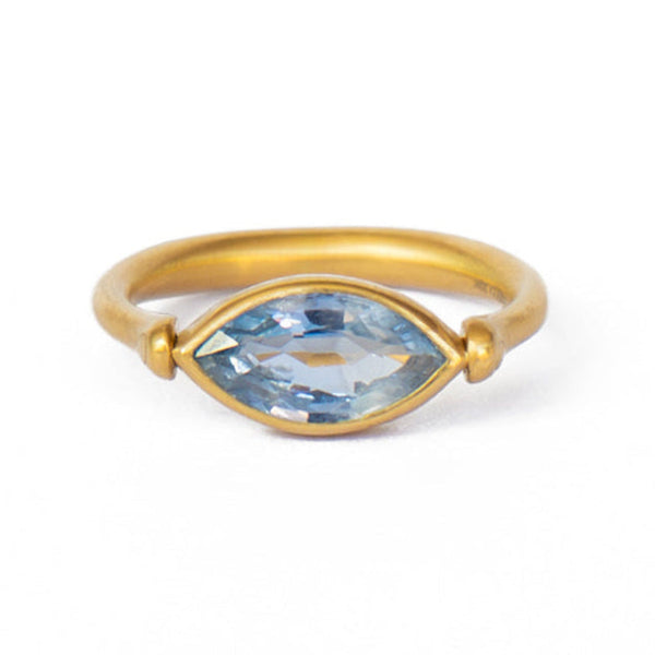 Blue Sapphire Marquise Swivel Ring