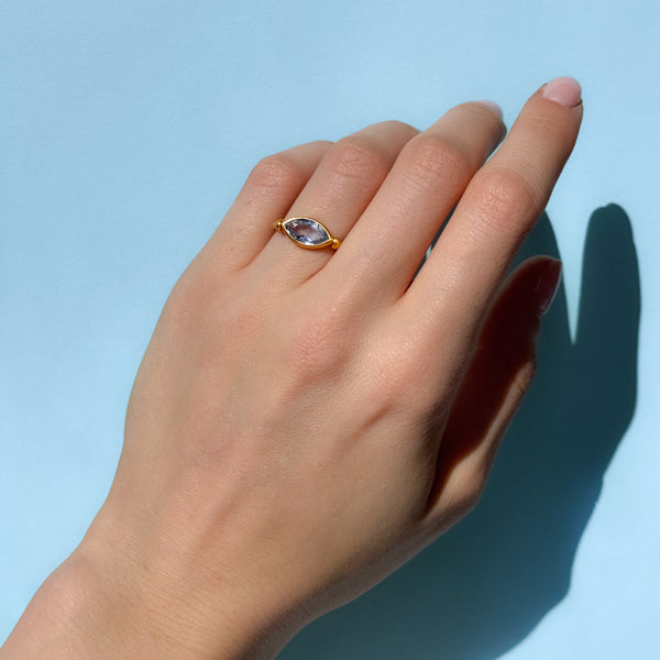 Blue Sapphire Marquise Swivel Ring