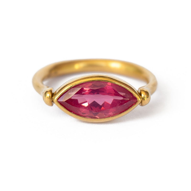 Red Spinel Marquise Swivel Ring