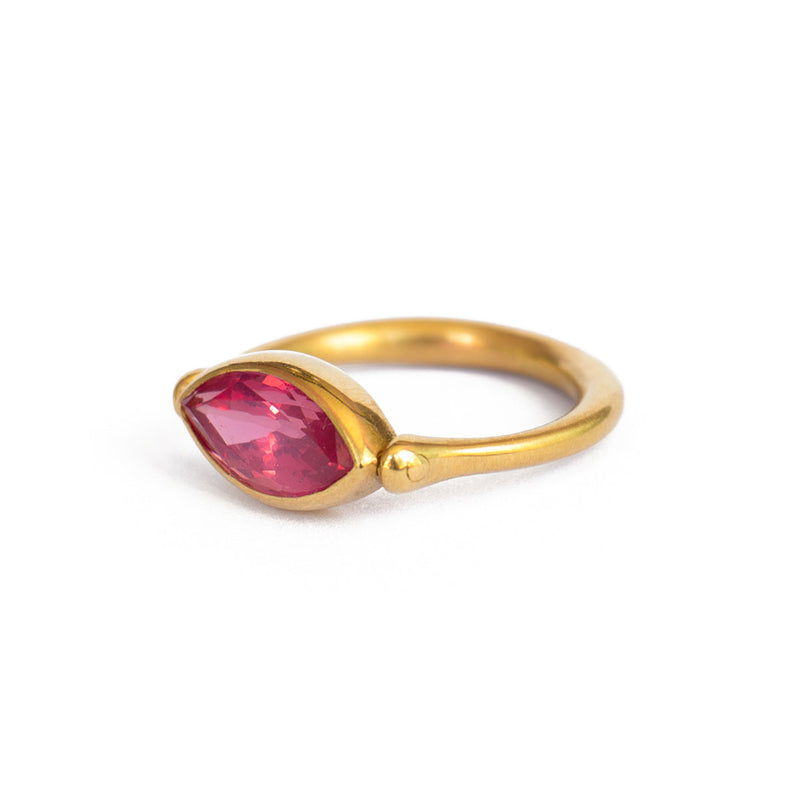 Red Spinel Marquise Swivel Ring