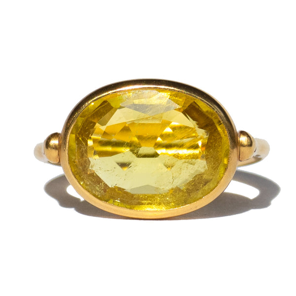 Yellow Tourmaline Swivel Ring