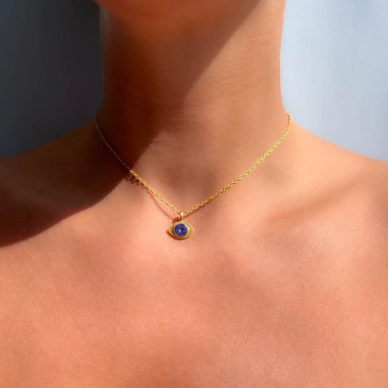 Tanzanite Evil Eye Pendant