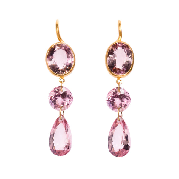 Pink Tourmaline Elizabeth T. Earrings