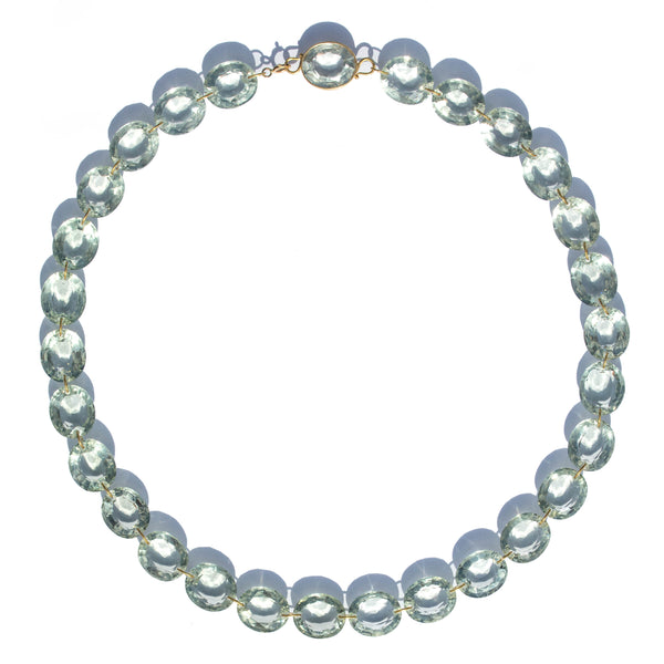 Oval Green Quartz Lady Like Necklace