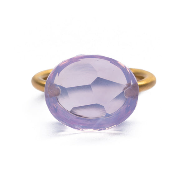 Lavender Quartz Cabochon Ring