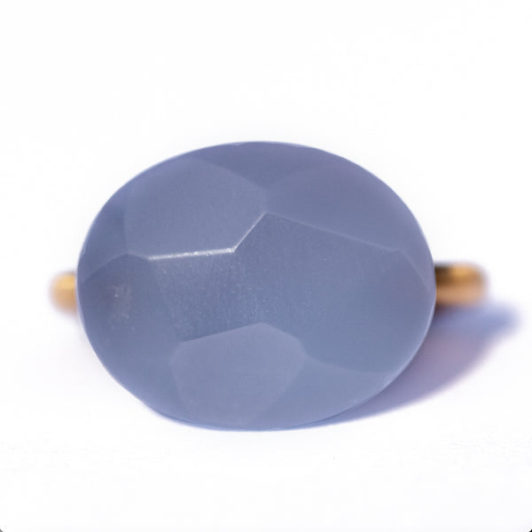 Blue Chalcedony Cabochon Ring
