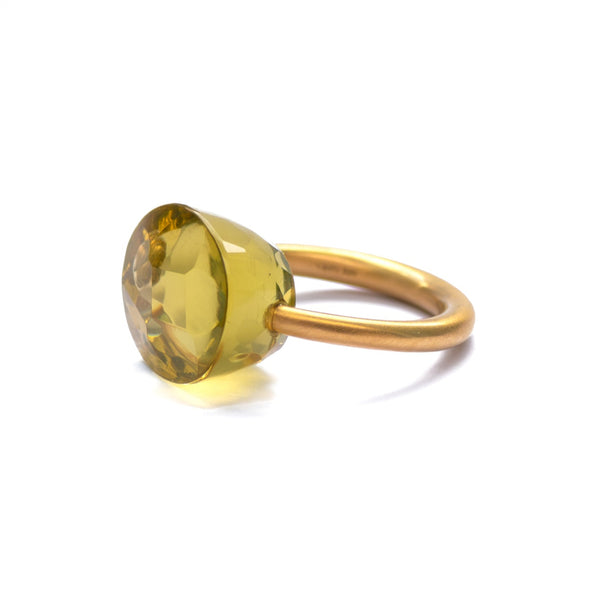 Lemon Quartz Cabochon Ring