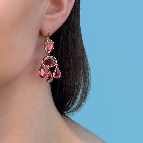 Pink Tourmaline Gabrielle d'Estrées Earrings