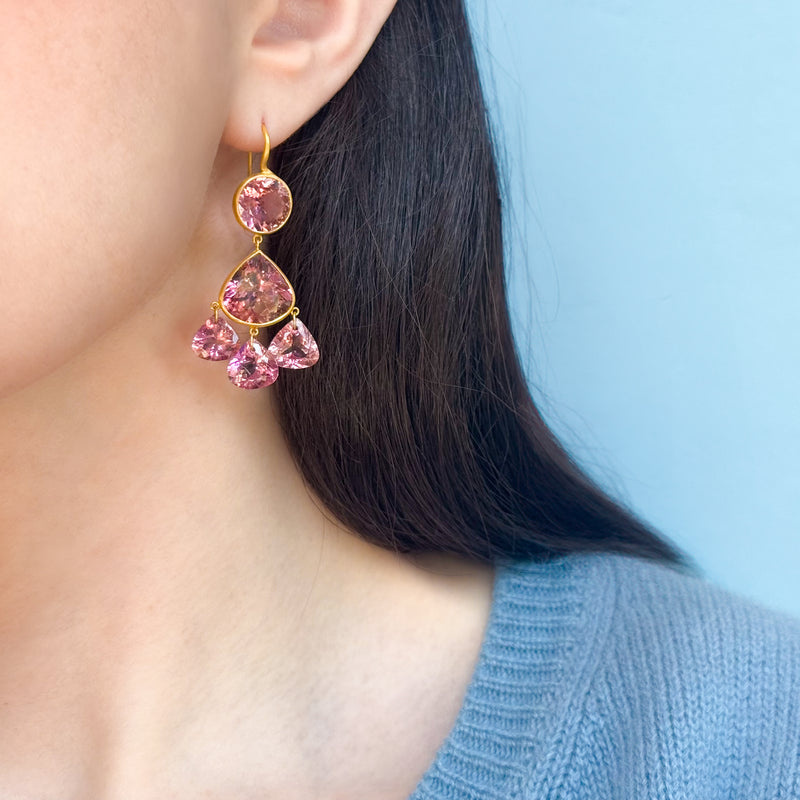 Pink Tourmaline Gabrielle D'Estrées Earrings