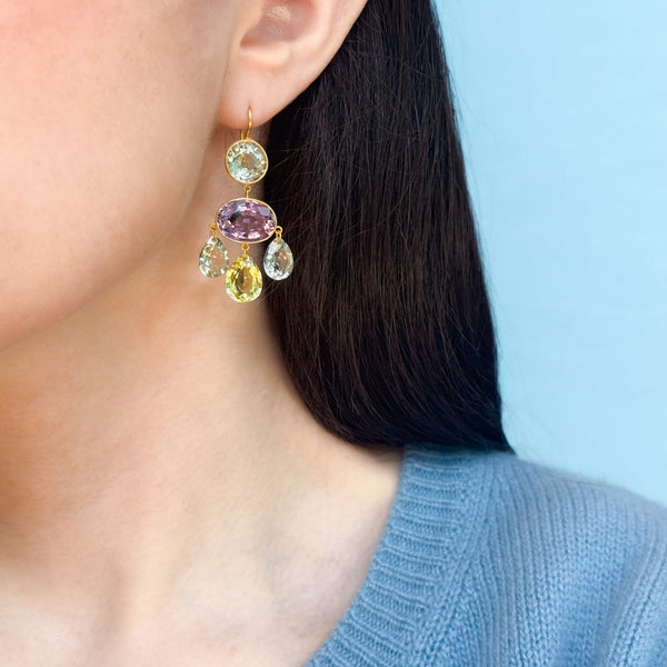 Multicolored Pastel Gabrielle D'Estrées Earrings