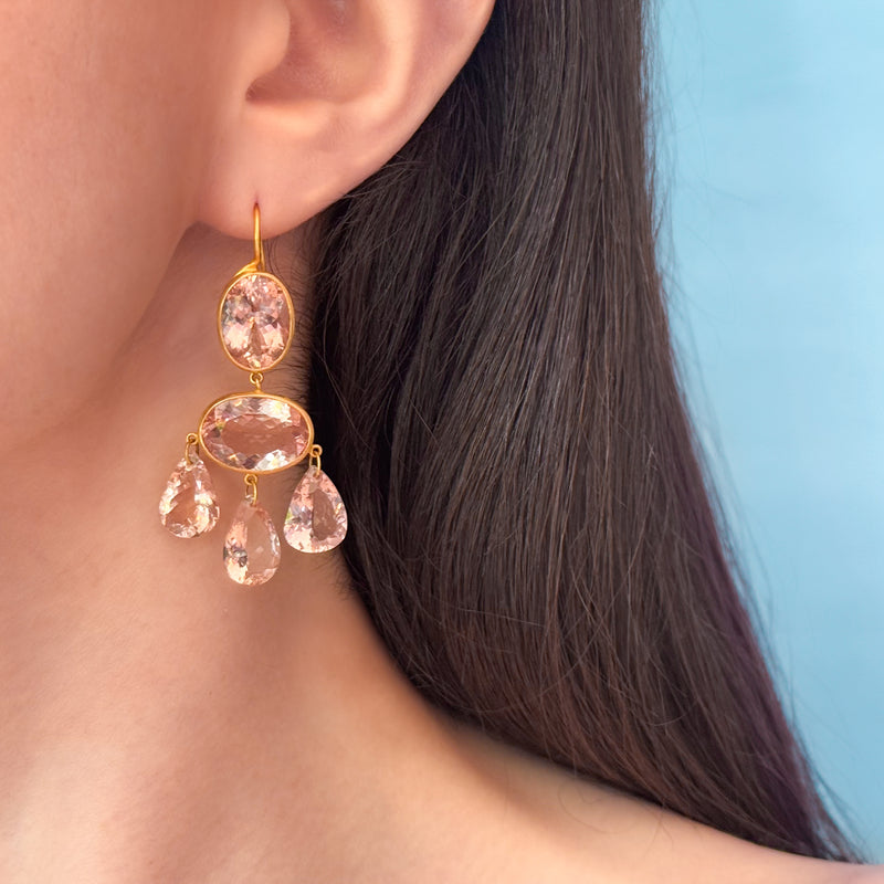 Morganite Gabrielle d'Estrées Earrings