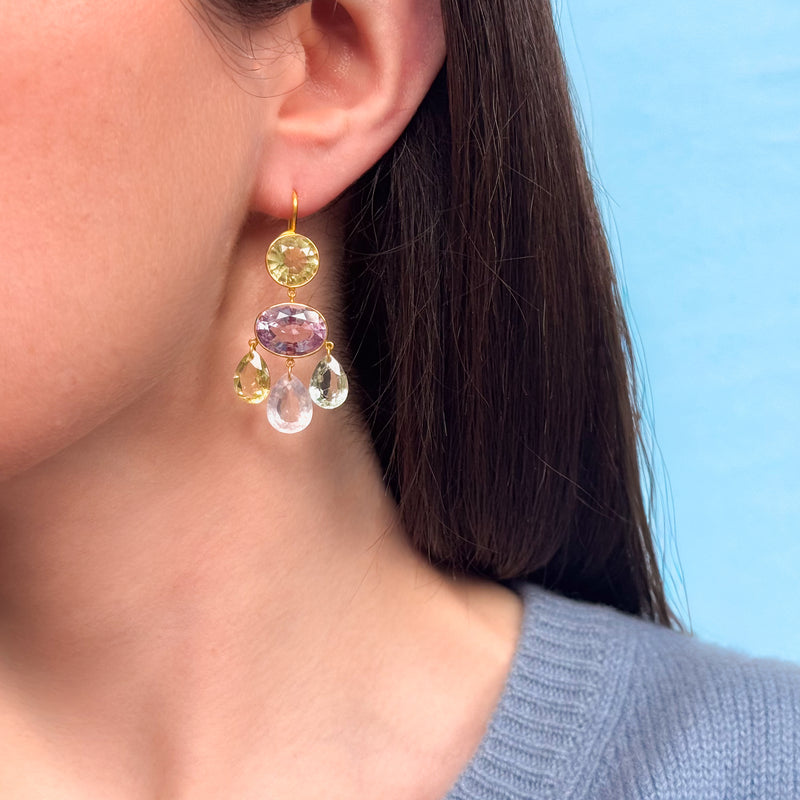Multi-Colored Gabrielle d'Estrées Earrings