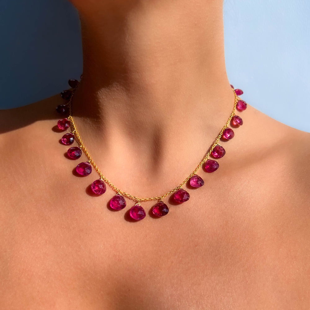 Pink Tourmaline Briolette Necklace – Marie-Helene de Taillac - US
