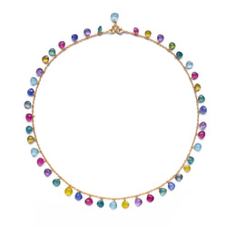Multi-Colored Dangling Briolette Necklace