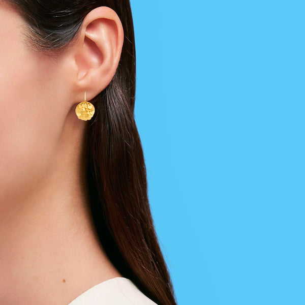 Gold Disc of Sequin Earrings