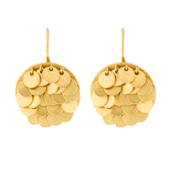 Gold Disc of Sequin Earrings