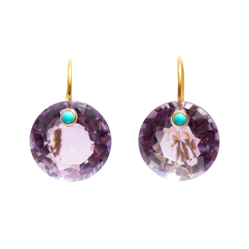 Amethyst & Turquoise Gem Earrings