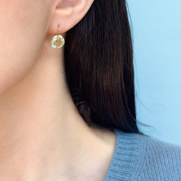 Green Quartz & Apatite Gem Earrings