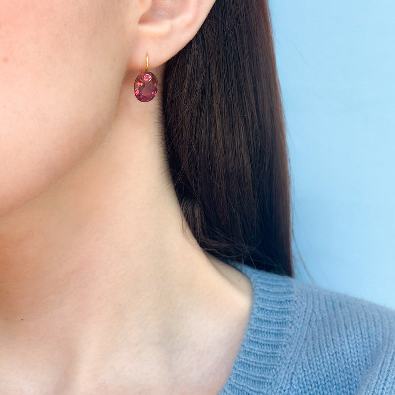 Pink Tourmaline Gem Earrings
