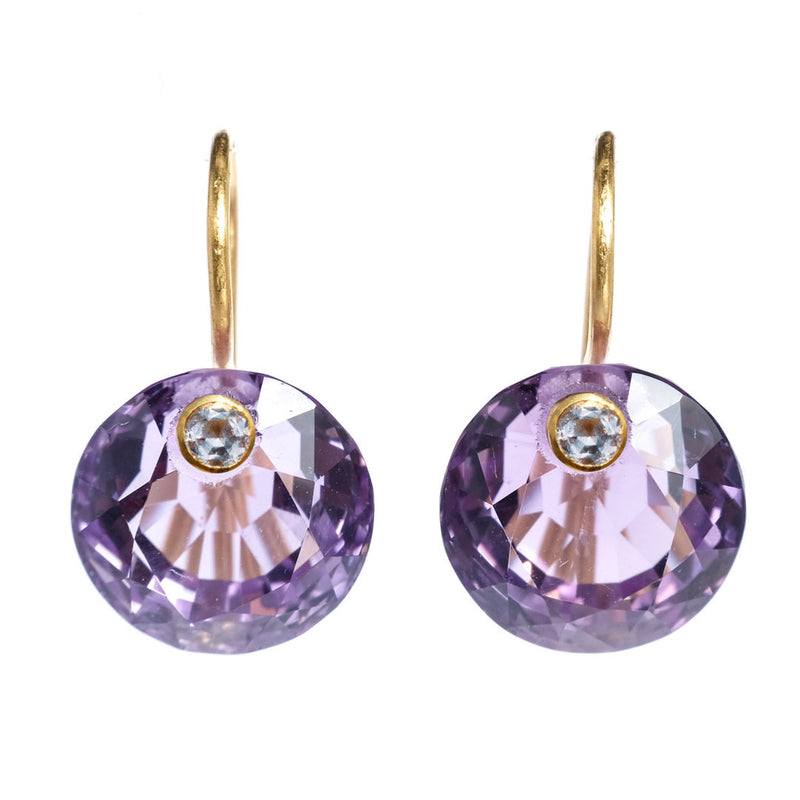 Small Amethyst & Tanzanite Gem Earrings