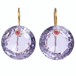 Extra Large Amethyst & Pink sapphire Gem Earrings