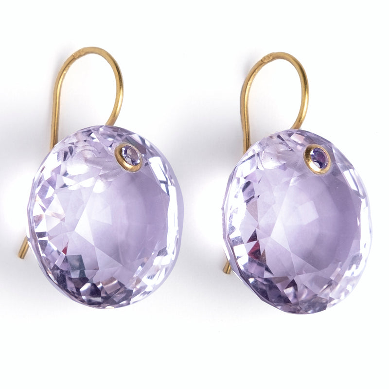 Extra Large Amethyst & Tanzanite Gem Earrings