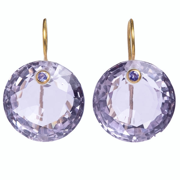 Extra Large Amethyst & Tanzanite Gem Earrings