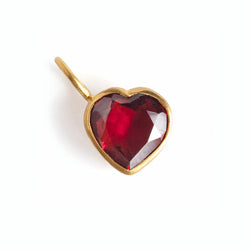 Garnet Precious Heart Charm