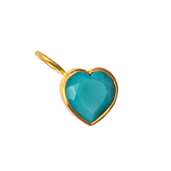 Turquoise Precious Heart Charm