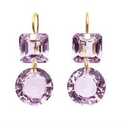 Small Amethyst Square Incandescent Earrings