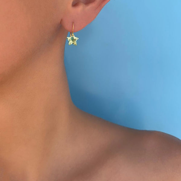 Small Dangling Lemon Quartz Wonder Earrings