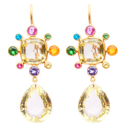 Lemon Quartz Byzantine Earrings
