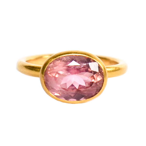 Pink Tourmaline Princess Ring