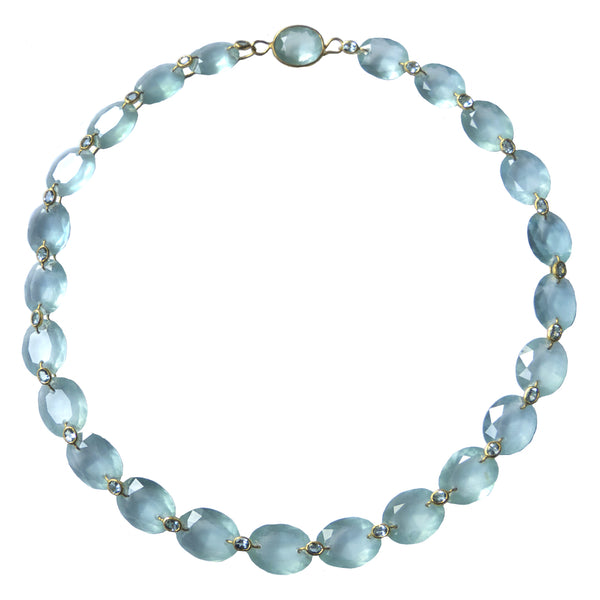 Smokey Aquamarine & Aquamarine Madame De Pompadour Necklace