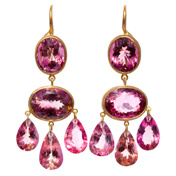 Pink Tourmaline Gabrielle d'Estrées Earrings