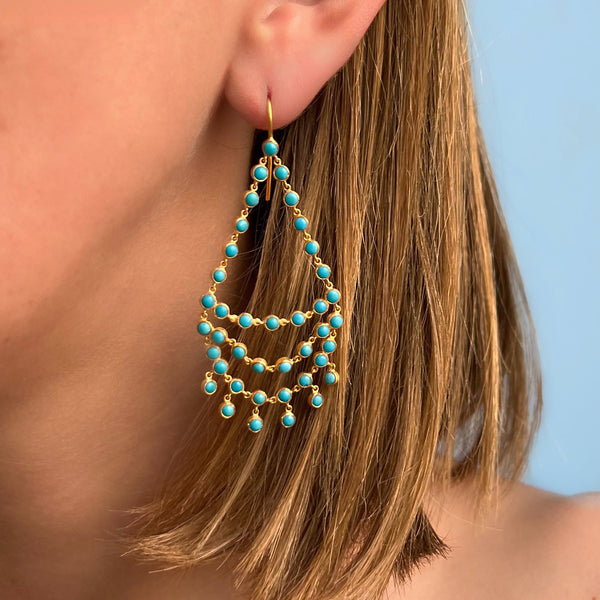 Extra Large Turquoise Dancing Emilie Earrings