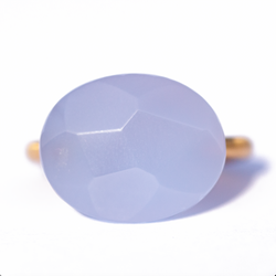 Blue Chalcedony Cabochon Ring