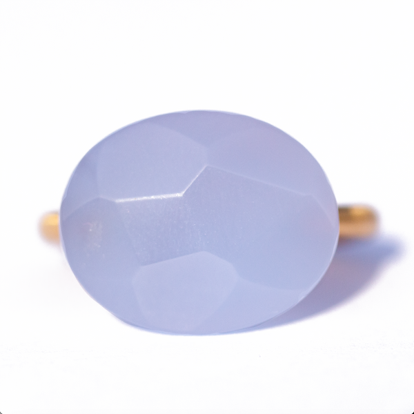 Blue Chalcedony Cabochon Ring