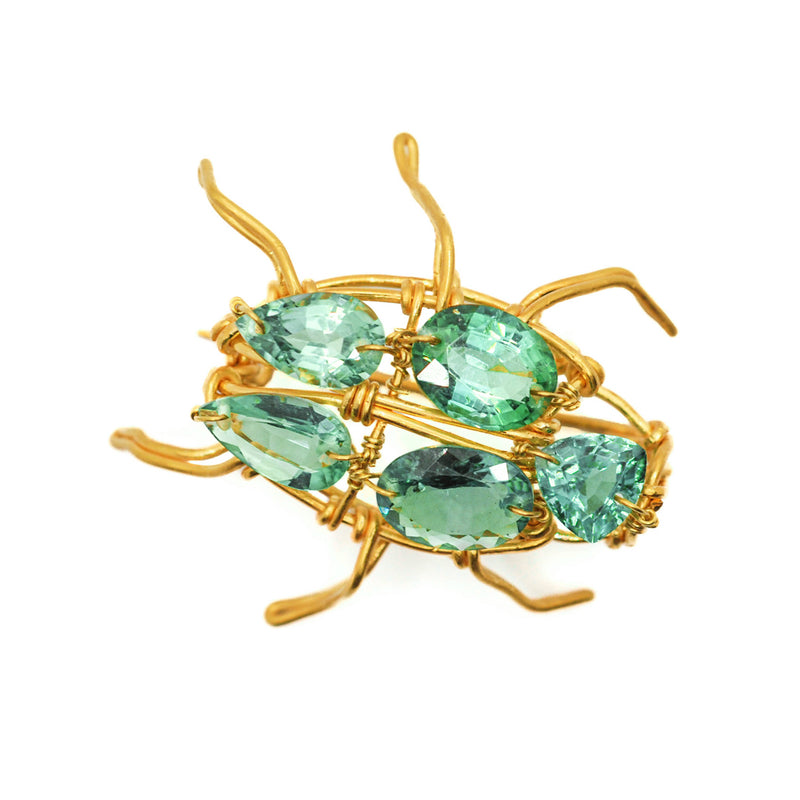 beetle  green tourmaline and yellow gold collaboration  marie-christophe marie-helene-de-taillac