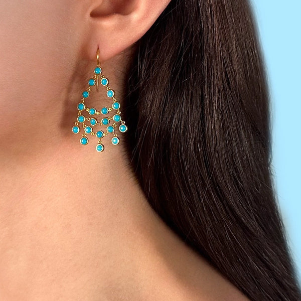 Small Turquoise Dancing Emilie Earrings