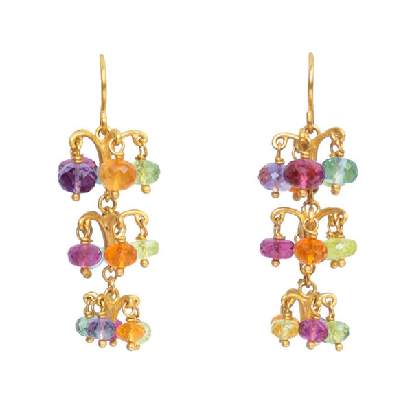 Multi-Colored Pom Pom Earrings