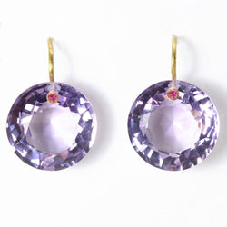 Amethyst & Pink Sapphire Gem Earrings