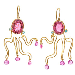 earrings octopus collaboration marie christophe marie-helene-de-taillac pink tourmaline apatite