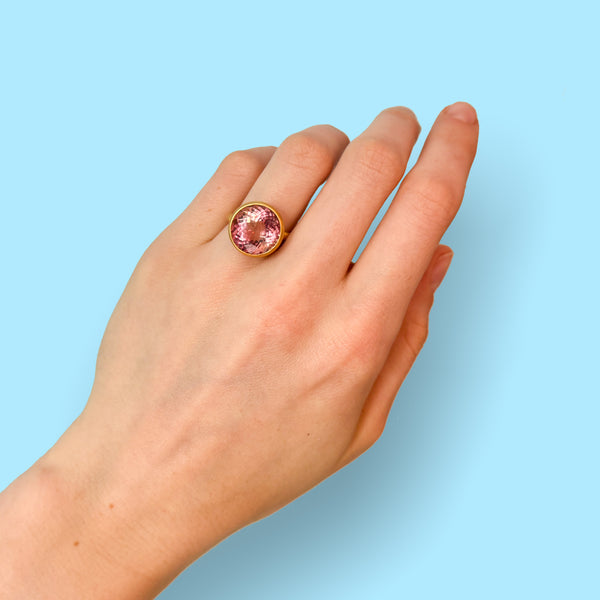 Pink Tourmaline Princess Ring