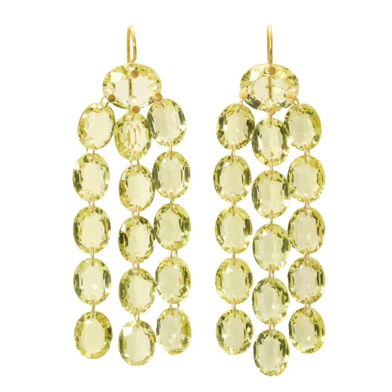 Lemon Quartz Waterfall Earrings