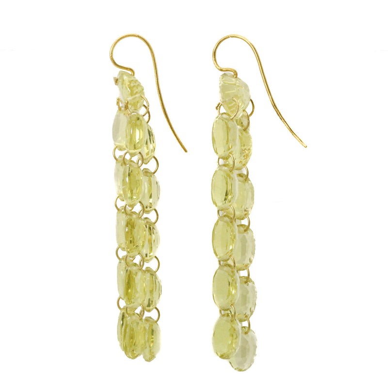 Lemon Quartz Waterfall Earrings